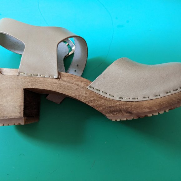 Kit + Clogs Studio aaliyah leather shoes stone mid heel size 40 (EU) - Picture 6 of 8